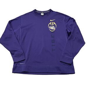 Nike Sweatshirt Mens XXL Clemson Tigers Football Pullover Purple Therma-Fit NCAA
